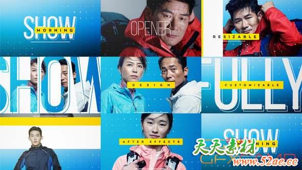 AE模板-时尚广告栏目包装 Show Opener Pack-天天素材网
