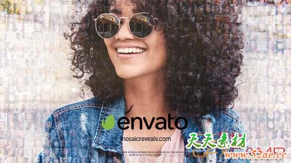 AE模板-照片墙相册Logo动画 Mosaic Multi-Photo Reveals-天天素材网