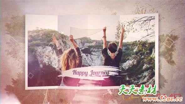 AE模板-旅游照片相册片头 Happy Journey-天天素材网