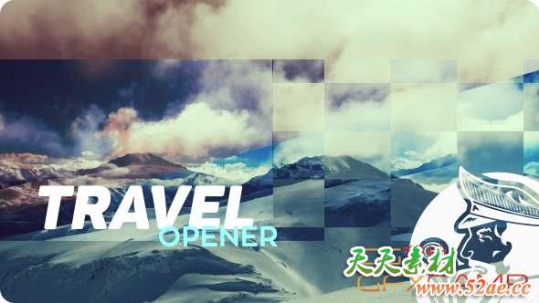 AE模板-创意图形旅游视频开场 Reel-天天素材网