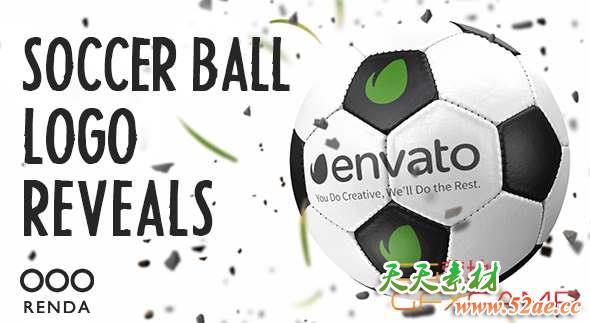 AE模板-体育足球包装Logo动画 Soccer Ball Logo Reveals-天天素材网
