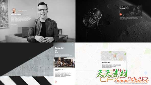 AE模板-消息提醒介绍栏目包装片头 Notification Package-天天素材网