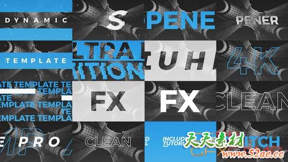 AE模板-节奏感快闪文字视频片头 Opener-天天素材网