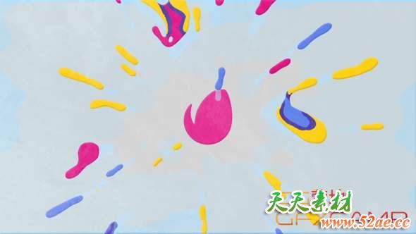 AE模板-液体流动MG图形Logo动画 Liquid Art Drops-天天素材网