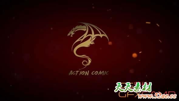 AE模板-纸张燃烧漫画视频宣传片头 Action Comic V.1-天天素材网