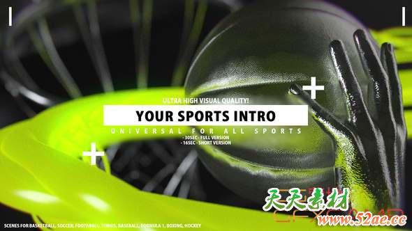 AE模板-三维体育栏目包装片头 Your Sports Intro-天天素材网