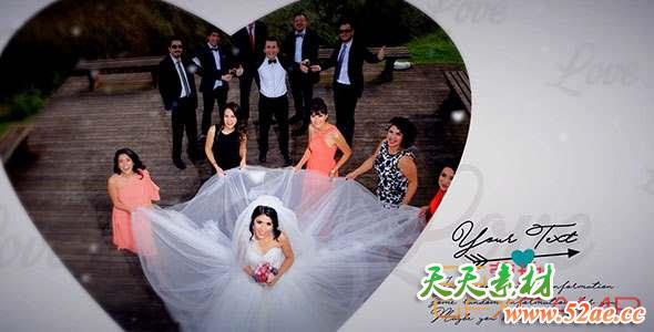 AE模板-爱心婚礼相册照片包装片头 Wedding Album-天天素材网