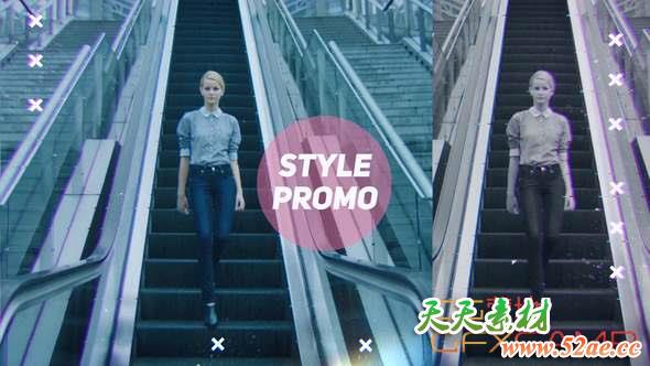 AE模板-视频切割片头 Style Promo-天天素材网
