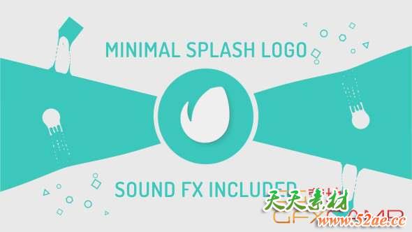 AE模板-扁平化图形MG Logo动画 Minimal Splash Logo-天天素材网