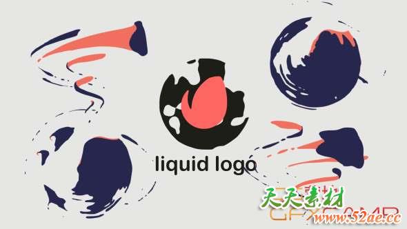 AE模板-液体Logo动画 Quick Liquid Logo-天天素材网