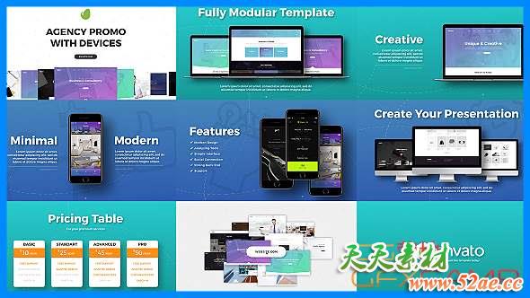 AE模板-电脑网站商品宣传包装 Agency Promo with Devices-天天素材网
