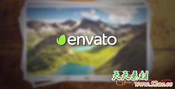 AE模板-照片掉落Logo动画 Falling Photos Logo Reveal-天天素材网