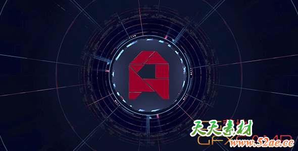 AE模板-科技感三维舞台Logo动画 Logo Intro-天天素材网