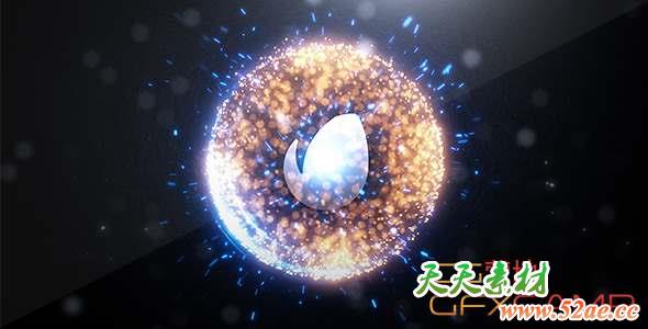 AE模板-圆形能量粒子Logo动画 Spherical Logo Intro-天天素材网