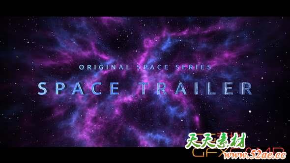 AE模板-太空三维文字宣传片 Trailer-天天素材网