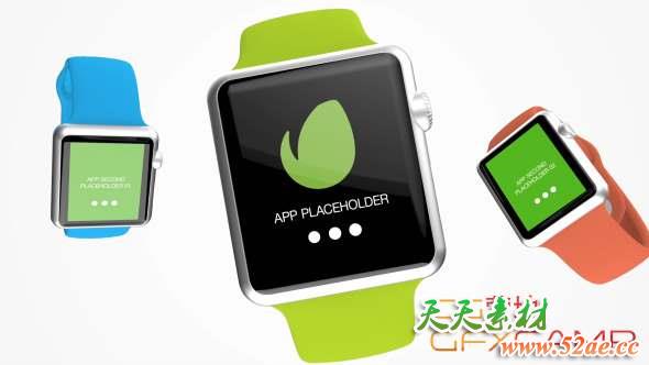 AE模板-智能手表APP展示动画 Smart Watch App Present-天天素材网