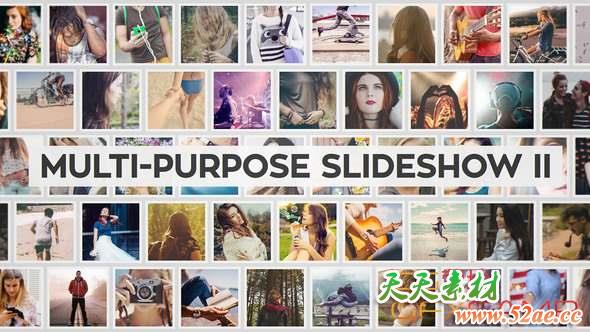 AE模板-滑动照片墙相册片头 Multi-Purpose Slideshow II-天天素材网