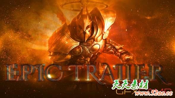 AE模板-三维文字火星粒子游戏宣传片 Trailer-天天素材网