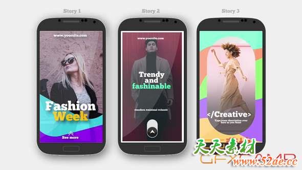 AE模板-INS网络视频宣传包装开场 instagram Stories V.4-天天素材网