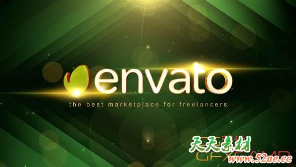 AE模板-金色三维文字颁奖Logo动画 Award Logo-天天素材网