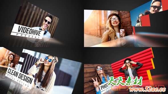 AE模板-三维空间照片展示 Light Displays Opener-天天素材网