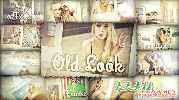 AE模板-复古回忆照片相册片头 Polaroid Photo Album-天天素材网