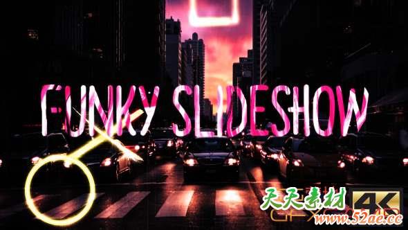 AE模板-混乱时尚图片开场 Funky Slideshow-天天素材网