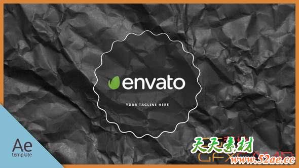 AE模板-纸张折叠定格Logo动画 Black Paper Logo-天天素材网