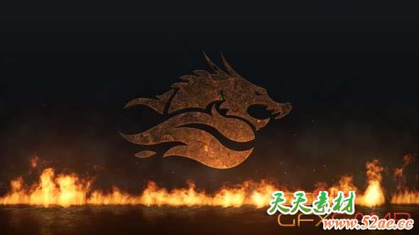 AE模板-大气史诗火焰Logo动画 Epic Fire Logo-天天素材网