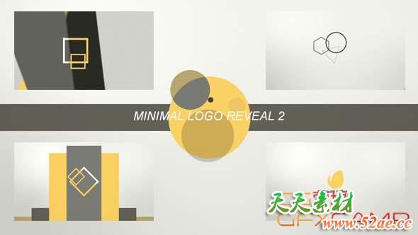 AE模板-简洁图形Logo动画 Minimal Logo Reveal 2-天天素材网