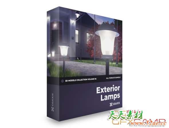 室外路灯3D模型 CGAxis – Exterior Lamps 3D Models Collection – Volume 94 (C4D/MAX/OBJ/FBX等格式)-天天素材网