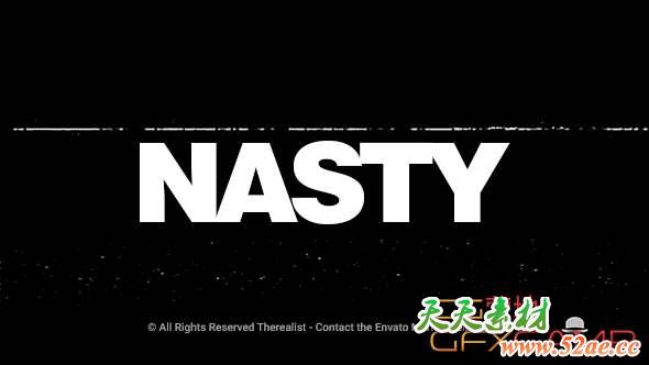 AE模板-黑白文字快闪片头 Typography-天天素材网