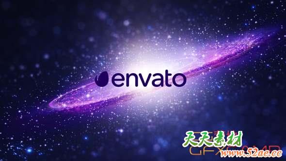 AE模板-宇宙太空Logo动画 Space Logo Reveal-天天素材网