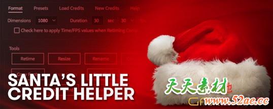 人员信息字幕介绍AE脚本 Aescripts Santa’s Little Credit Helper + 使用教程-天天素材网