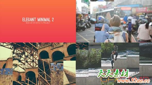 AE模板-切割图片转场包装 Elegant Minimal 2-天天素材网