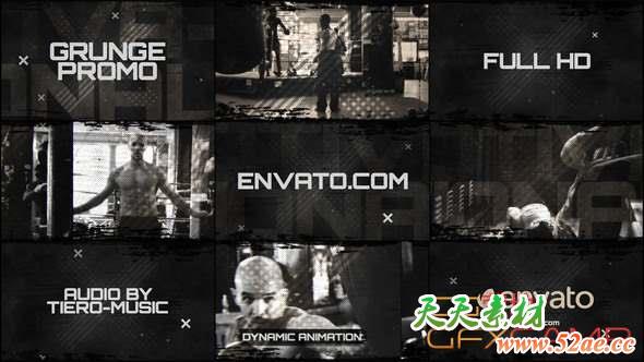 AE模板-动感复古视频宣传片头 Motivational Grunge Promo-天天素材网