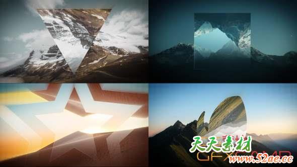 AE模板-图形镜像图片视频开场 Upside Down Dynamic Opener-天天素材网