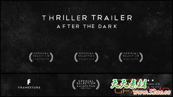AE模板-恐怖惊悚视频电影宣传片头 Drama Thriller – Movie Trailer-天天素材网