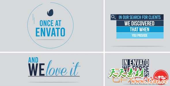 AE模板-扁平化文字图形公司宣传动画 Flat Company Promotion-天天素材网