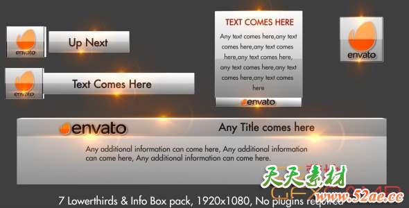 AE模板-切割翻转人名字幕条动画 Simple Clean Glossy Lower thirds Pack-天天素材网