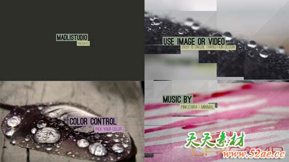 AE模板-简洁文字图片开场 Elegant Minimal-天天素材网