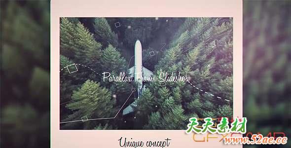 AE模板-三维视差照片相册片头 Parallax Frame Slideshow-天天素材网