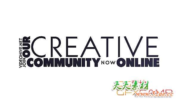 AE模板-创意文字排版动画片头 Kinetic A Typography Opener-天天素材网