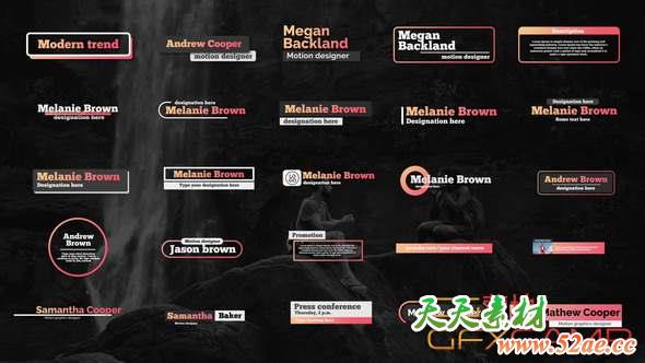 AE模板-时尚人名字幕条动画 Bolt Lower thirds-天天素材网