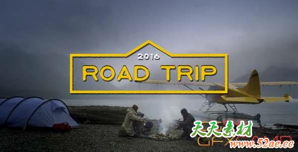 AE模板-旅游视频记录片头 Road Trip-天天素材网