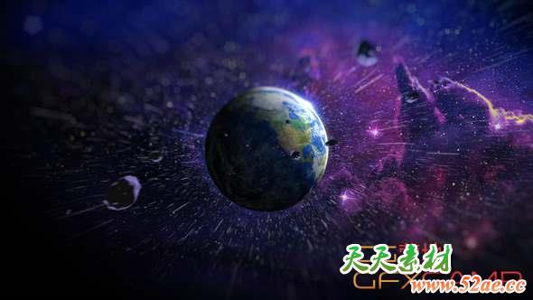 AE模板-冲击地球Logo动画 Earth Logo Reveal-天天素材网