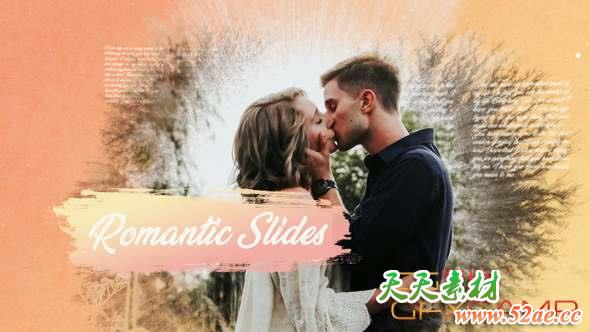 AE模板-水墨遮罩浪漫婚礼相册照片开场 Romantic Ink Slideshow-天天素材网