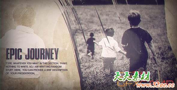 AE模板-复古回忆照片开场 Vintage Memory-天天素材网