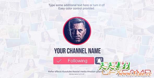 AE模板-网络社交相册照片开场 Social Media Intro-天天素材网