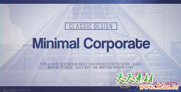 AE模板-企业合作宣传介绍开场 Minimal Corporate-天天素材网
